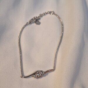 Clogau White Topaz Sterling Silver and Rose Gold Designer Bracelet